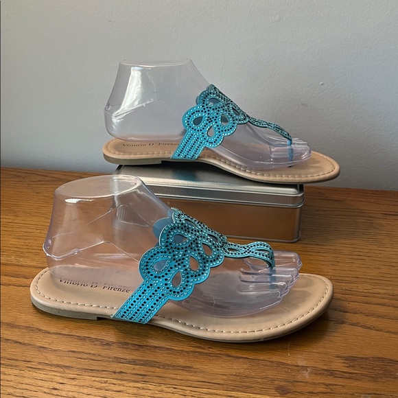 Vittorio d’Firenze Blue Sandals with jewels Size 8 - Picture 3 of 10